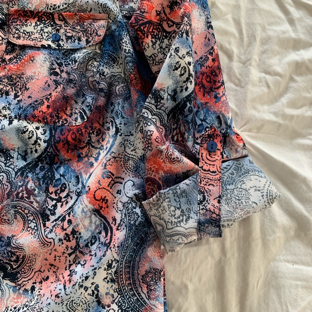 Notations Button Down With Paisley Pattern - Picture 9 of 15